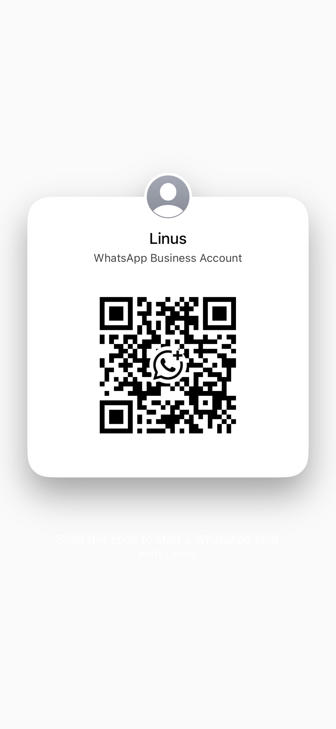 Linus — WhatsApp Business QR code